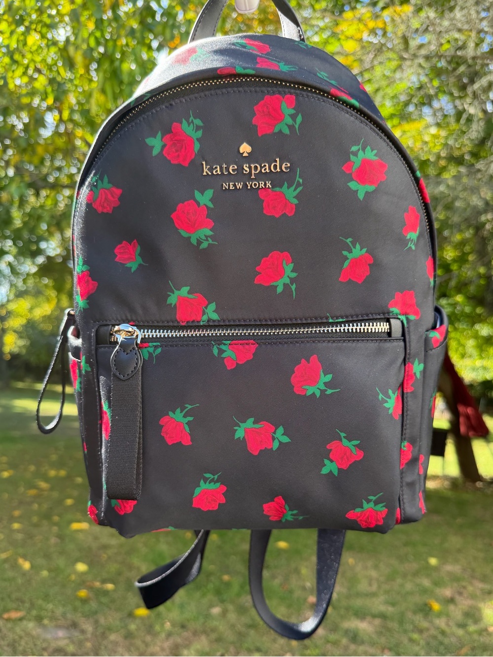 Kate Spade Chelsea Rose Toss Printed Medium Backpack NWT